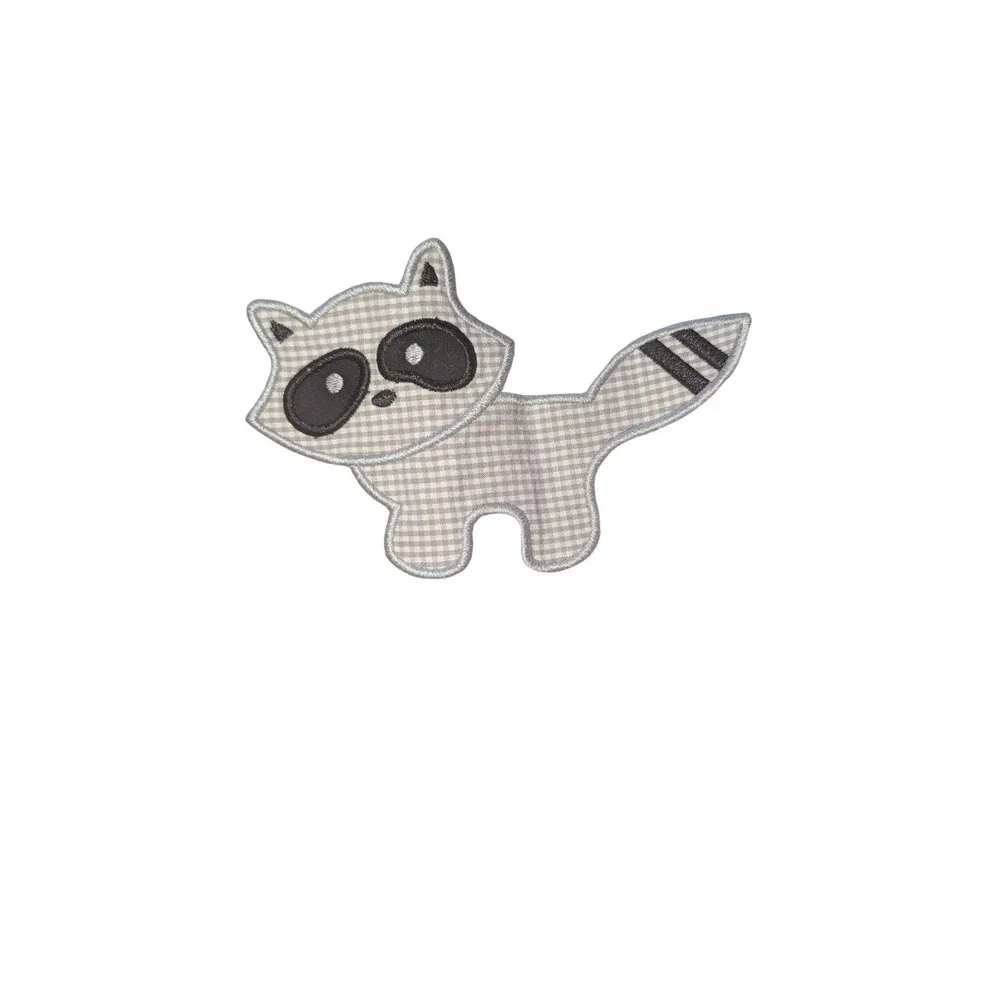 Le' Za Me Baby Boys Red Gingham Raccoon Applique Longall Romper Smocked 12M